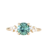 1.43ct Tanzanian Sapphire and Diamond Starry Night Low Profile Solitaire in 14k Yellow Gold