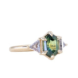 1.77ct Elongated Hexagon and Trillion Salt and Pepper Diamond Low Profile Ring in 14k Yellow Gold