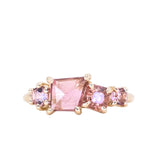 Pink Spinel, Garnet and Tourmaline Mosaic Ring in 14k Yellow Gold