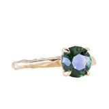 1.72ct Round Deep Green Sapphire Four Prong Evergreen Solitaire in 14k Yellow Gold
