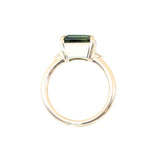 3.27ct Emerald Cut Parti Sapphire and Diamond Low Profile East-West Ring in 14k Yellow Gold