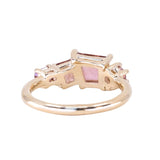 Pink Spinel, Garnet and Tourmaline Mosaic Ring in 14k Yellow Gold