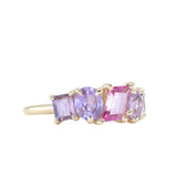 Pink Sapphire, Tourmaline and Spinel Mosaic Ring in 14k Yellow Gold