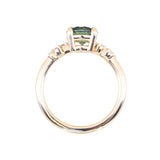 1.43ct Tanzanian Sapphire and Diamond Starry Night Low Profile Solitaire in 14k Yellow Gold