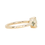 1.06ct GIA Crown Jubilee® Diamond and Trillion Madagascar Sapphire Antique Style Compass Set Low Profile Ring with Scallop Details in 14k Yellow Gold