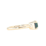 3.27ct Emerald Cut Parti Sapphire and Diamond Low Profile East-West Ring in 14k Yellow Gold