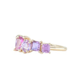 Pink Sapphire, Tourmaline and Spinel Mosaic Ring in 14k Yellow Gold