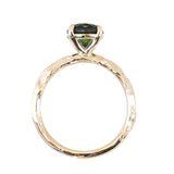 1.72ct Round Deep Green Sapphire Four Prong Evergreen Solitaire in 14k Yellow Gold