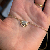 1.37ct Natural Cushion Cut Diamond Vine Frame Necklace in 14k Yellow Gold