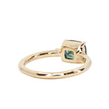 1.65ct Cushion Cut Untreated Madagascar Parti Sapphire and Light Blue Sapphire Low Profile East-West Ring in 14k Yellow Gold