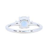 1.66ct Untreated Old Mine Cut Montana Sapphire and Princess Cut Diamond Rapids Low Profile Ring in 14k White Gold