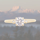 0.78ct Untreated Light Pink Montana Sapphire and Princess Cut Diamond Rapids Low Profile Ring in 14k Yellow Gold
