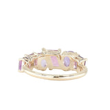 Pink Sapphire, Tourmaline and Spinel Mosaic Ring in 14k Yellow Gold