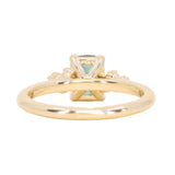 1.34ct Radiant Cut Teal Blue Montana Sapphire and Diamond Starry Night Stackable Solitaire in 14k Yellow Gold