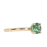 0.98ct Round Green Madagascar Sapphire Classic 4 Prong Solitaire in 14k Yellow Gold
