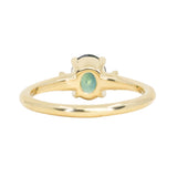 1.41ct Oval Teal Parti Montana Sapphire and Princess Cut Diamond Rapids Low Profile Ring in 18k Yellow Gold