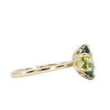 2.14ct Untreated Parti Australian Oval Sapphire Lotus Solitaire in 14k Yellow Gold