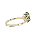 2.14ct Untreated Parti Australian Oval Sapphire Lotus Solitaire in 14k Yellow Gold