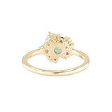 1.01ct Round Green Montana Sapphire and Diamond Asymmetrical Cluster Ring in 14k Yellow Gold
