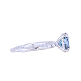 1.67ct Untreated Montana Sapphire Evergreen Carved 4 Prong Solitaire in Platinum