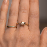 1.05ct Emerald Cut Champagne Diamond East-West 4 Prong Solitaire in 14k Yellow Gold