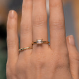 1.05ct Emerald Cut Champagne Diamond East-West 4 Prong Solitaire in 14k Yellow Gold