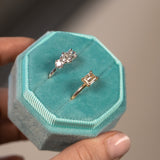 1.05ct Emerald Cut Champagne Diamond East-West 4 Prong Solitaire in 14k Yellow Gold