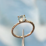 1.28ct Round Opalescent Sapphire Evergreen Carved Solitaire in 14k Yellow Gold