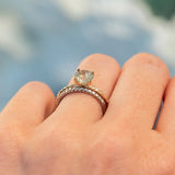 1.28ct Round Opalescent Sapphire Evergreen Carved Solitaire in 14k Yellow Gold