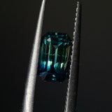 1.63CT EMERALD CUT MADAGASCAR SAPPHIRE, UNTREATED, PARTI GREEN BLUE YELLOW, 7.48X4.80X4.25MM