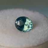 1.21CT MADAGASCAR OVAL SAPPHIRE, UNTREATED, OPALESCENT PARTI LIGHT TEAL GREEN, 6.87X5.80X3.81MM