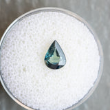 1.12CT PEAR MADAGASCAR SAPPHIRE, TEAL BLUE, 8.06X5.95MM