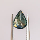 1.12CT PEAR MADAGASCAR SAPPHIRE, TEAL BLUE, 8.06X5.95MM