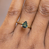 1.12CT PEAR MADAGASCAR SAPPHIRE, TEAL BLUE, 8.06X5.95MM