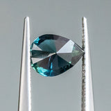 1.17CT NIGERIAN PEAR SAPPHIRE, DEEP GREEN TEAL, 7.9X5.8X3.8MM, UNTREATED