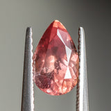 1.75CT PEAR MOZAMBIQUE SAPPHIRE, RUST COPPER RED, "CINNAMON SAPPHIRE," 9.40x6.10x4.20MM, UNHEATED