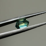 1.87CT ELONGATED HEXAGON NIGERIAN SAPPHIRE, UNTREATED, MEDIUM TEAL GREEN, 8.34X5.53X4.60MM