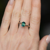 1.87CT ELONGATED HEXAGON NIGERIAN SAPPHIRE, UNTREATED, MEDIUM TEAL GREEN, 8.34X5.53X4.60MM