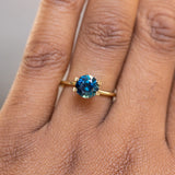 1.78CT ROUND GOMBE SAPPHIRE, DEEP BLUE TEAL, 7.10X4.86MM
