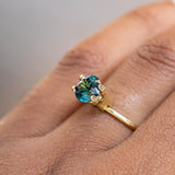 1.78CT ROUND GOMBE SAPPHIRE, DEEP BLUE TEAL, 7.10X4.86MM