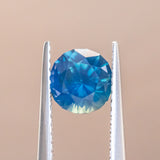 1.29CT ROUND GOMBE NIGERIAN SAPPHIRE, DEEP TEAL BLUE, 6.45X4.26MM