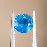 1.29CT ROUND GOMBE NIGERIAN SAPPHIRE, DEEP TEAL BLUE, 6.45X4.26MM