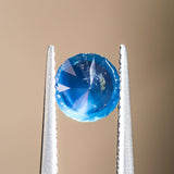 1.29CT ROUND GOMBE NIGERIAN SAPPHIRE, DEEP TEAL BLUE, 6.45X4.26MM