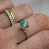 1.73CT ROUND MONTANA SAPPHIRE, SEAFOAM GREEN, 7X4.8MM, UNTREATED