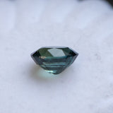 3.59CT OVAL MADAGASCAR SAPPHIRE, DEEP TEAL WITH GREEN, 9X7X4.9MM