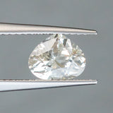 1.48CT MODIFIED PEAR TRILLION MADAGASCAR SAPPHIRE, WHITE LIGHT PEACH, 7.5MM X 6.2MM