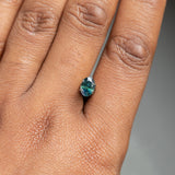 0.92CT OVAL NIGERIAN SAPPHIRE, TEAL PARTI GREEN, 7.01X5.01X3.27MM, UNTREATED