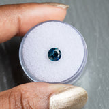 1.02CT ROUND NIGERIAN SAPPHIRE, DEEP TEAL BLUE, 6.00X3.80MM, UNTREATED