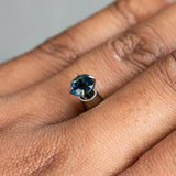 1.02CT ROUND NIGERIAN SAPPHIRE, DEEP TEAL BLUE, 6.00X3.80MM, UNTREATED