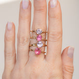 1.75ct Mozambique Pink Oval Sapphire Lotus Solitaire in 14k Yellow Gold